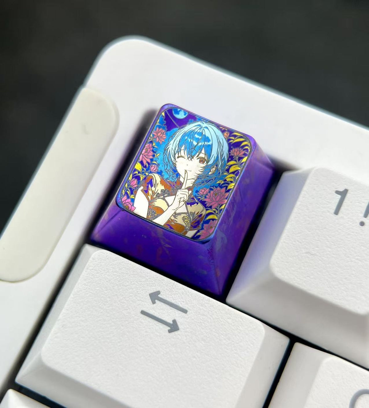 Titanium Alloy Rei Ayanami 1u Keycap