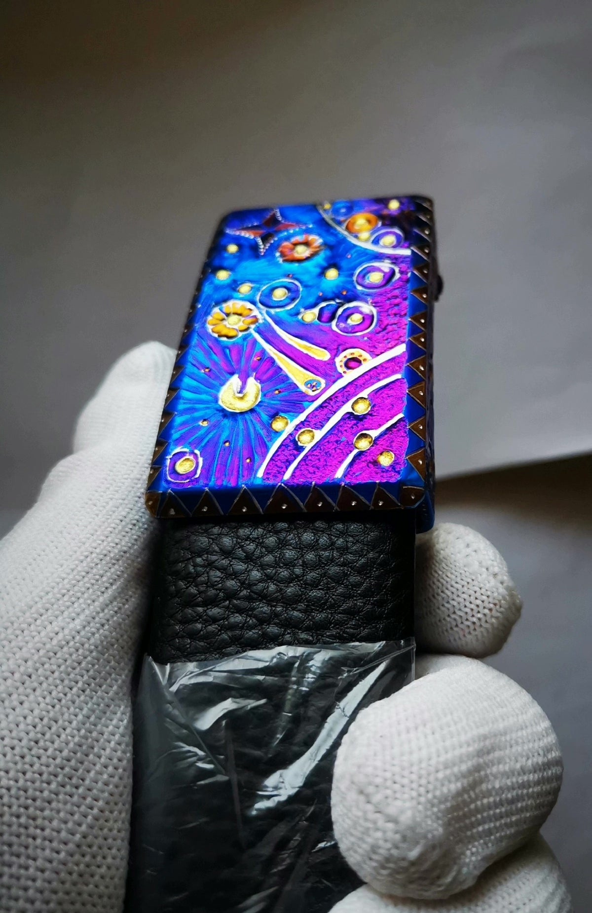 純チタン製自動バックル メンズベルト