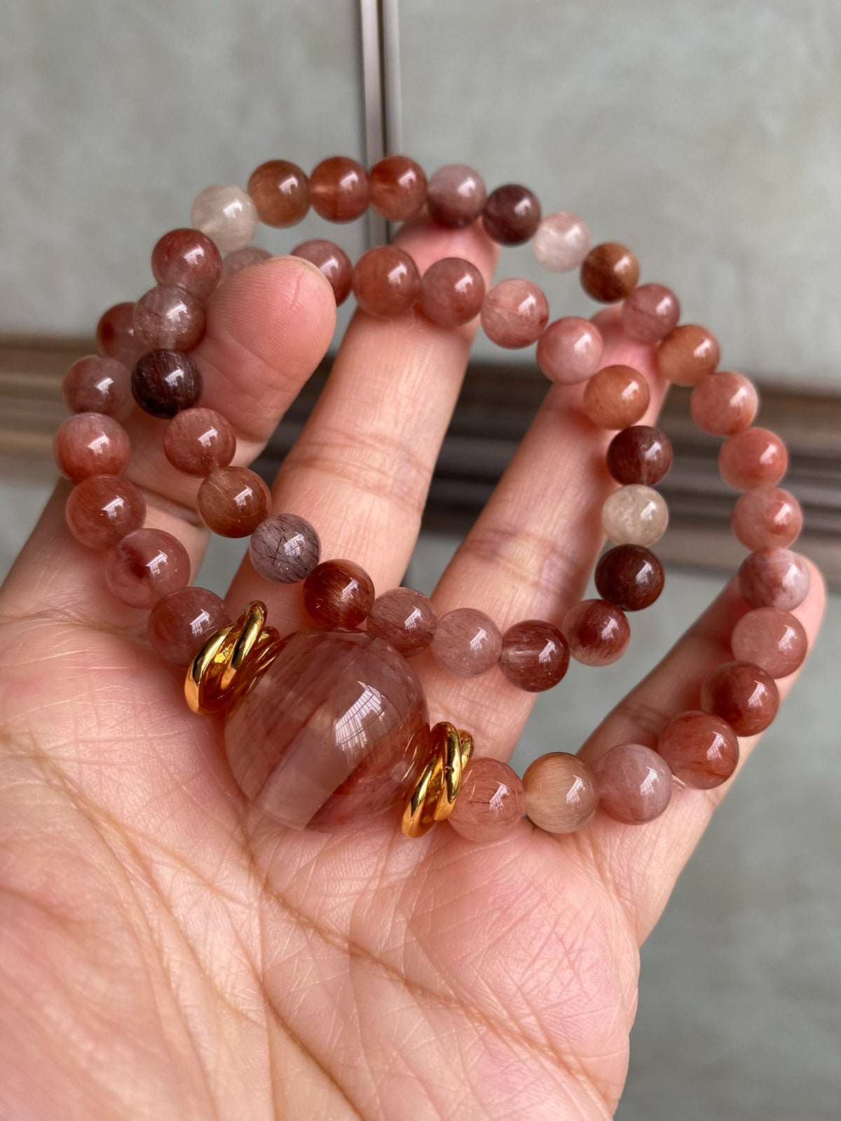 Rabbit Hair Crystal Double Loop Bracelet