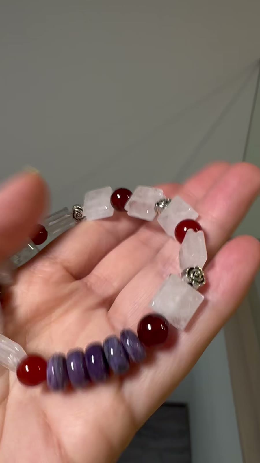 Braccialetto in Quarzo Phantom, Diasdolo e Charoite