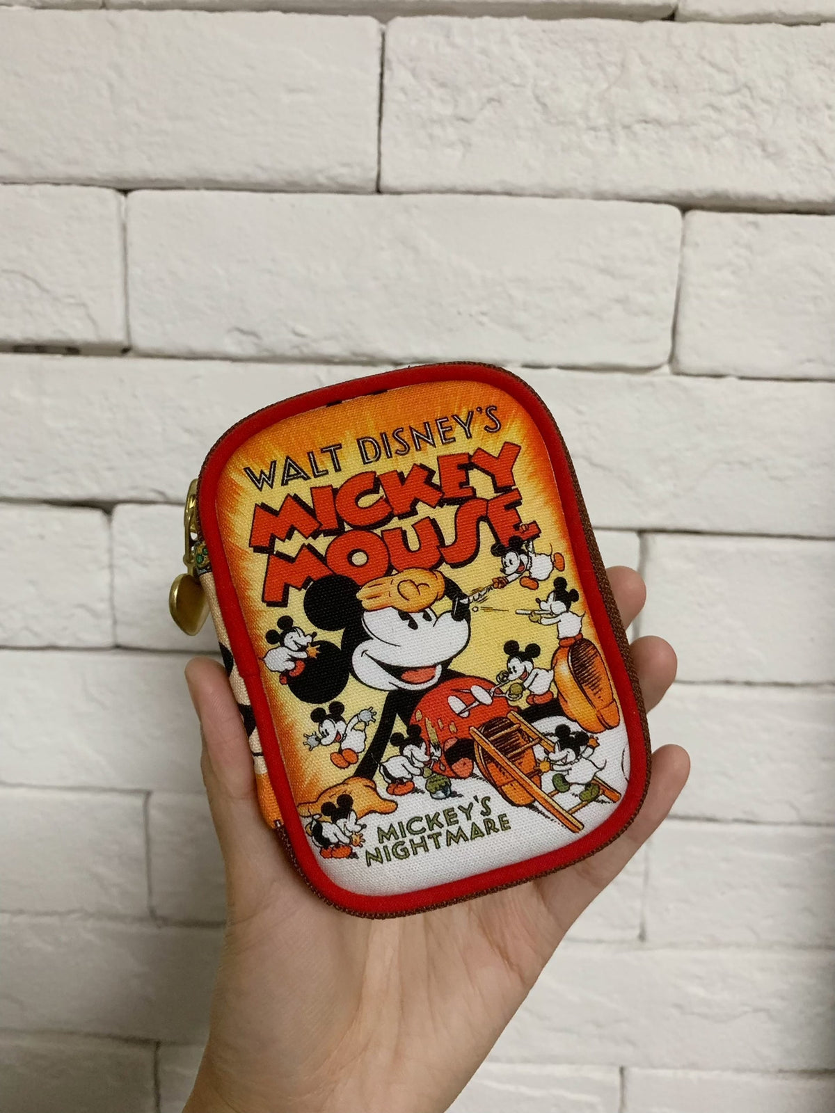 Vintage Disney Mickey Mouse Canvas Zipper Pouch