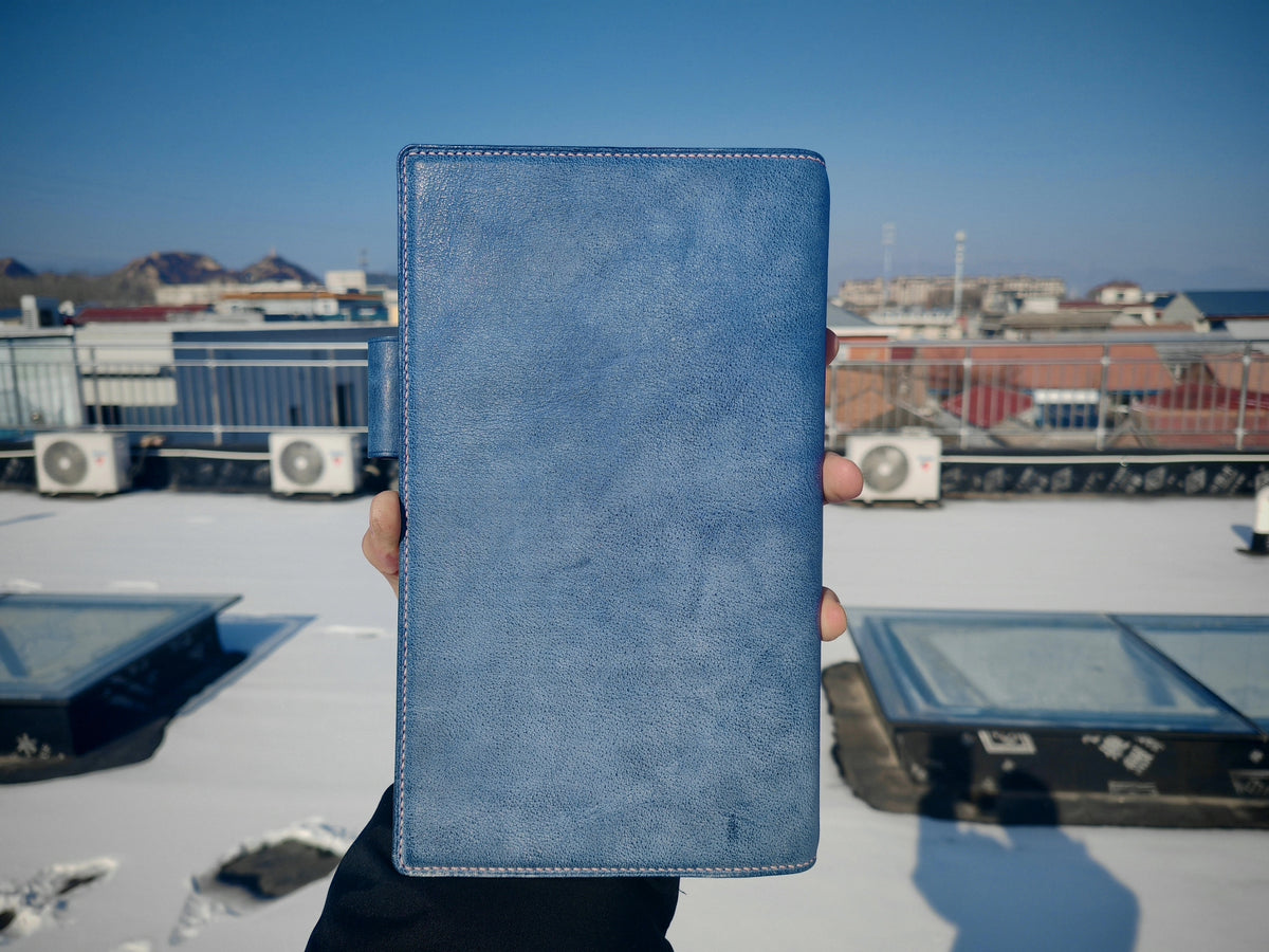 Alaska Blue Leather A5 Loose Leaf Journal Cover