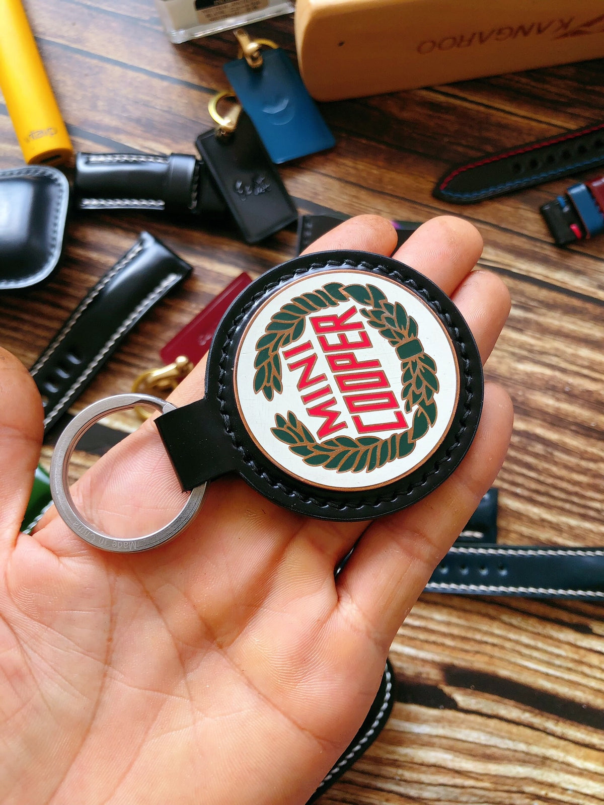 Mini Cooper Keychain Shinki Cordovan Leather