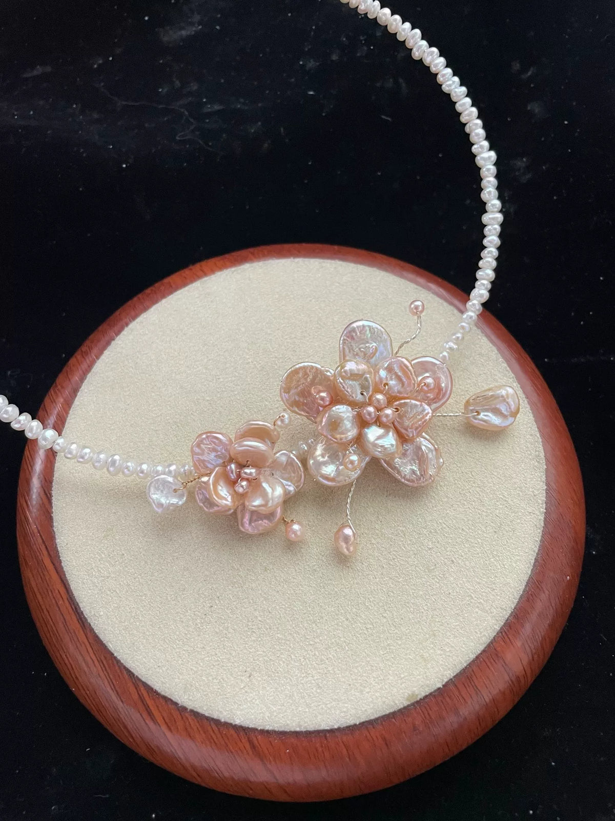 Collana Choker con Perle Barocco Floreale