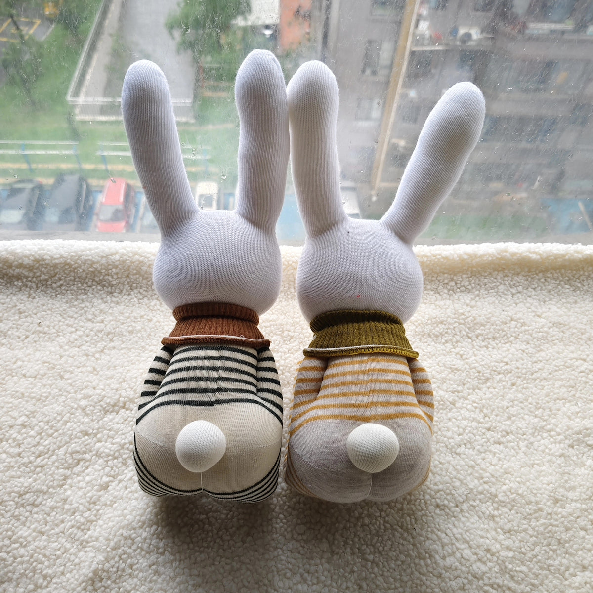 ハンドメイド ソックドル ウサギのぬいぐるみフィギュア