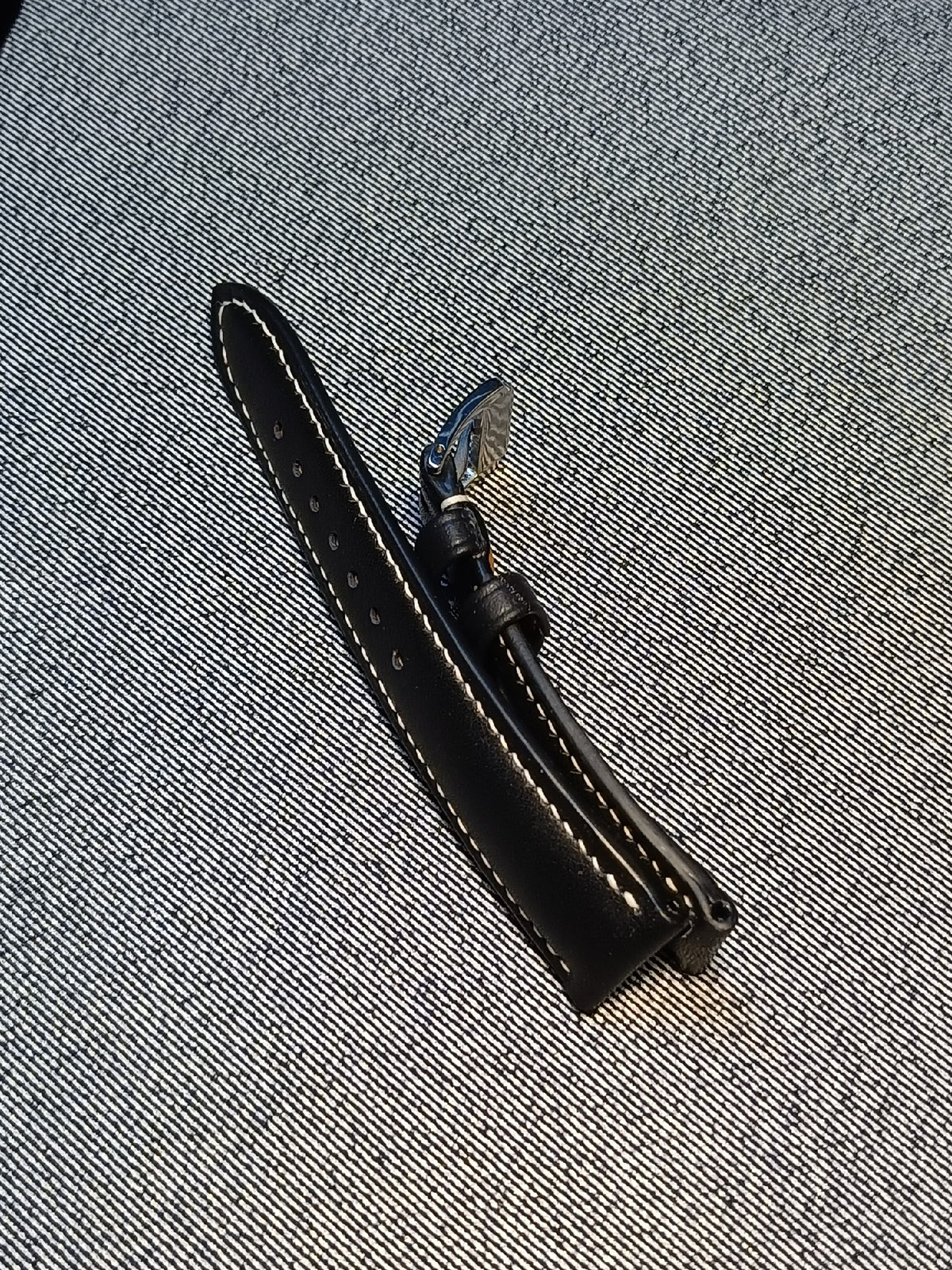Black Leather Watch Strap 21mm to 18mm
