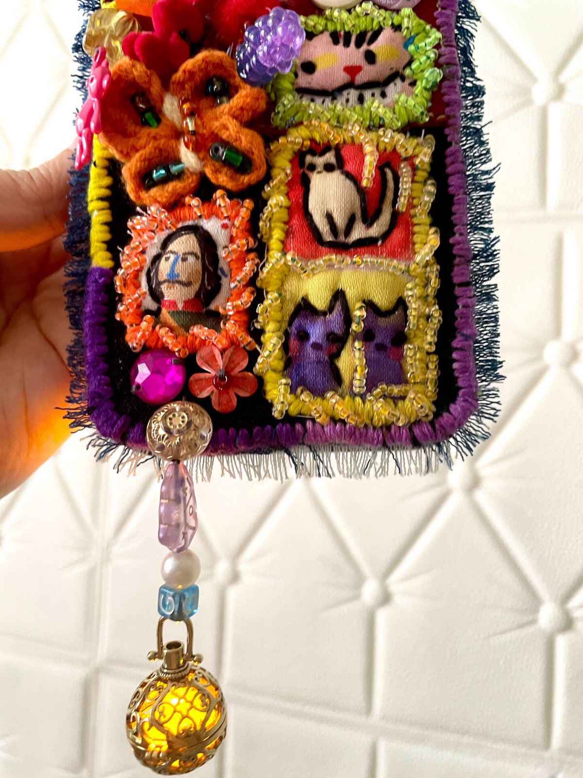 Handcrafted Beaded Fabric Phone Case