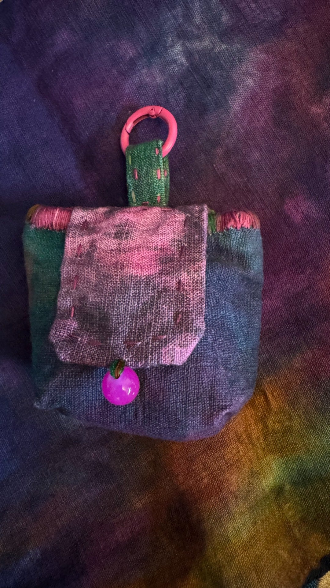 Handwoven Plant-Dyed Double-Layer Fabric Pouch