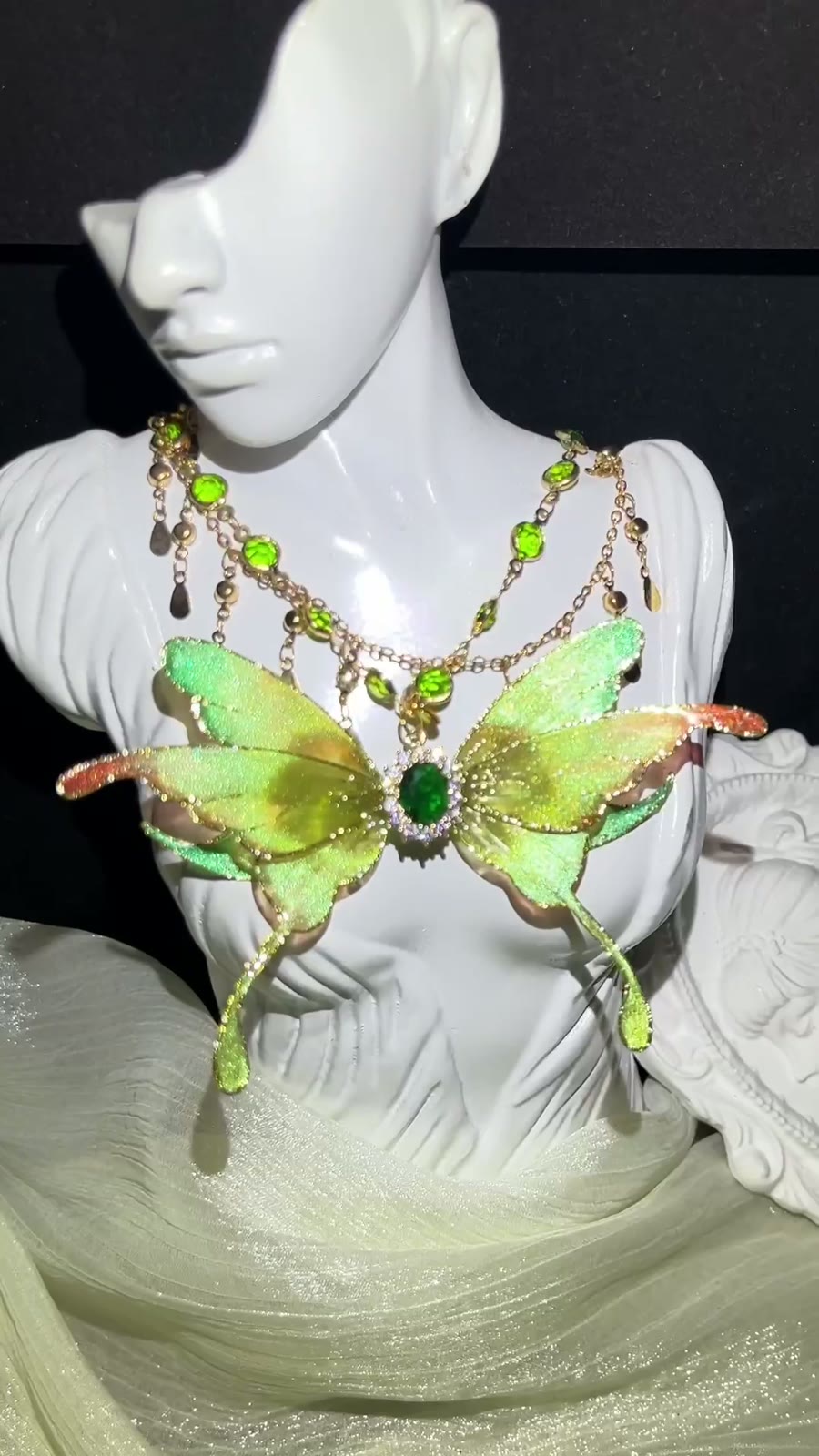 Butterfly Statement Necklace With Resin Wings