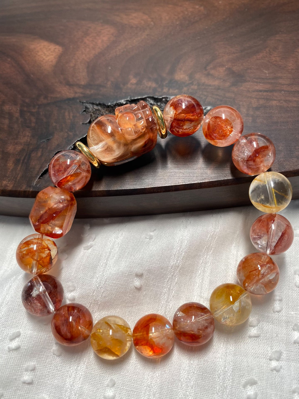 Natural Crystal Bracelet with Pixiu Charm