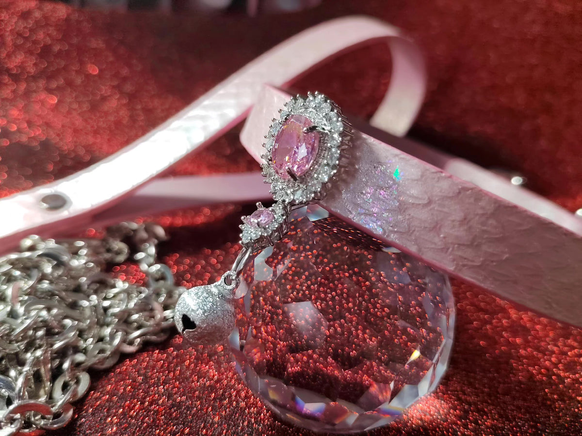 Halsband- und Leinenset in Pink Pearl Schlangenoptik