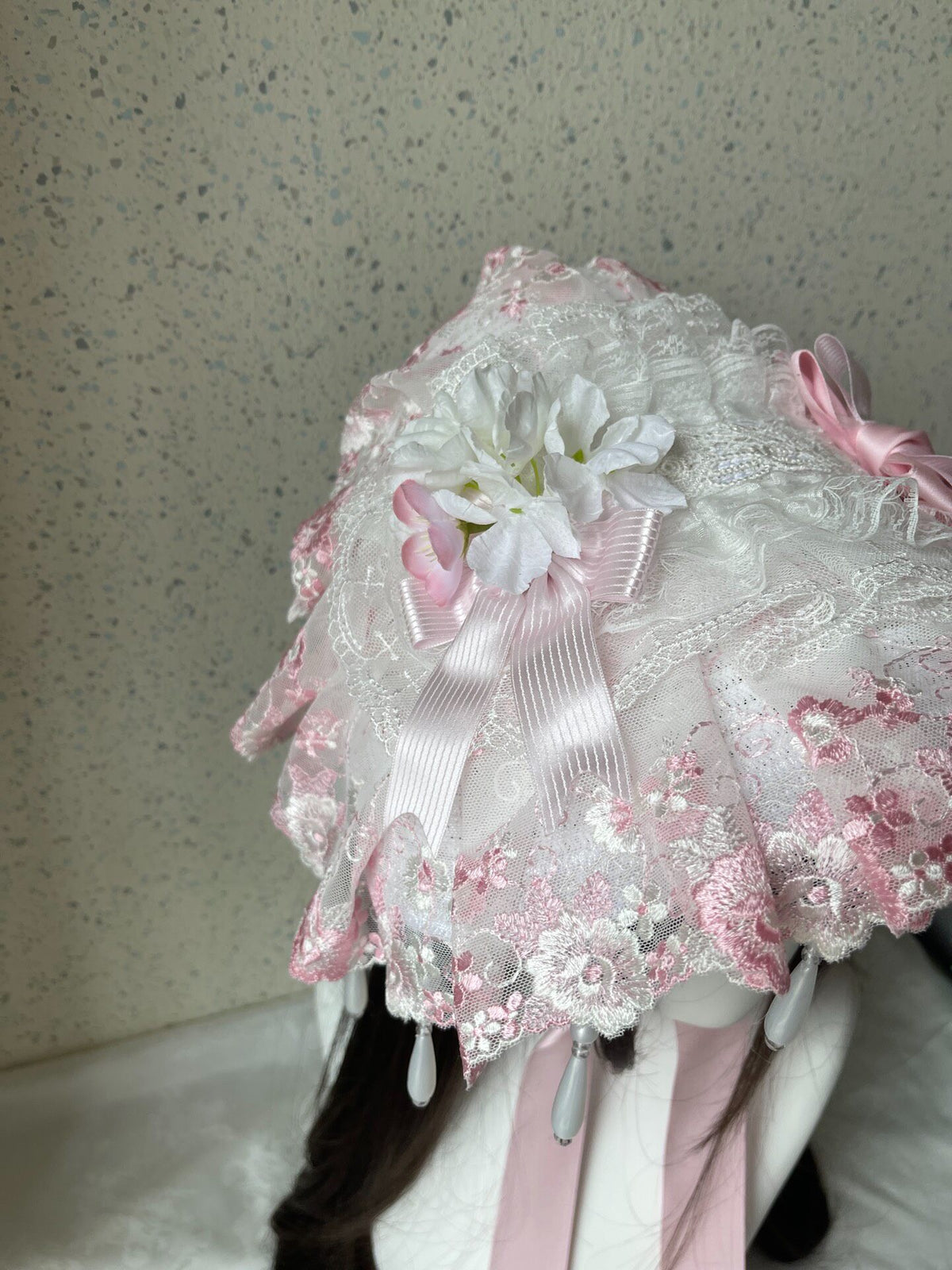 Lolita Pink Lace Bonnet Flat Cap