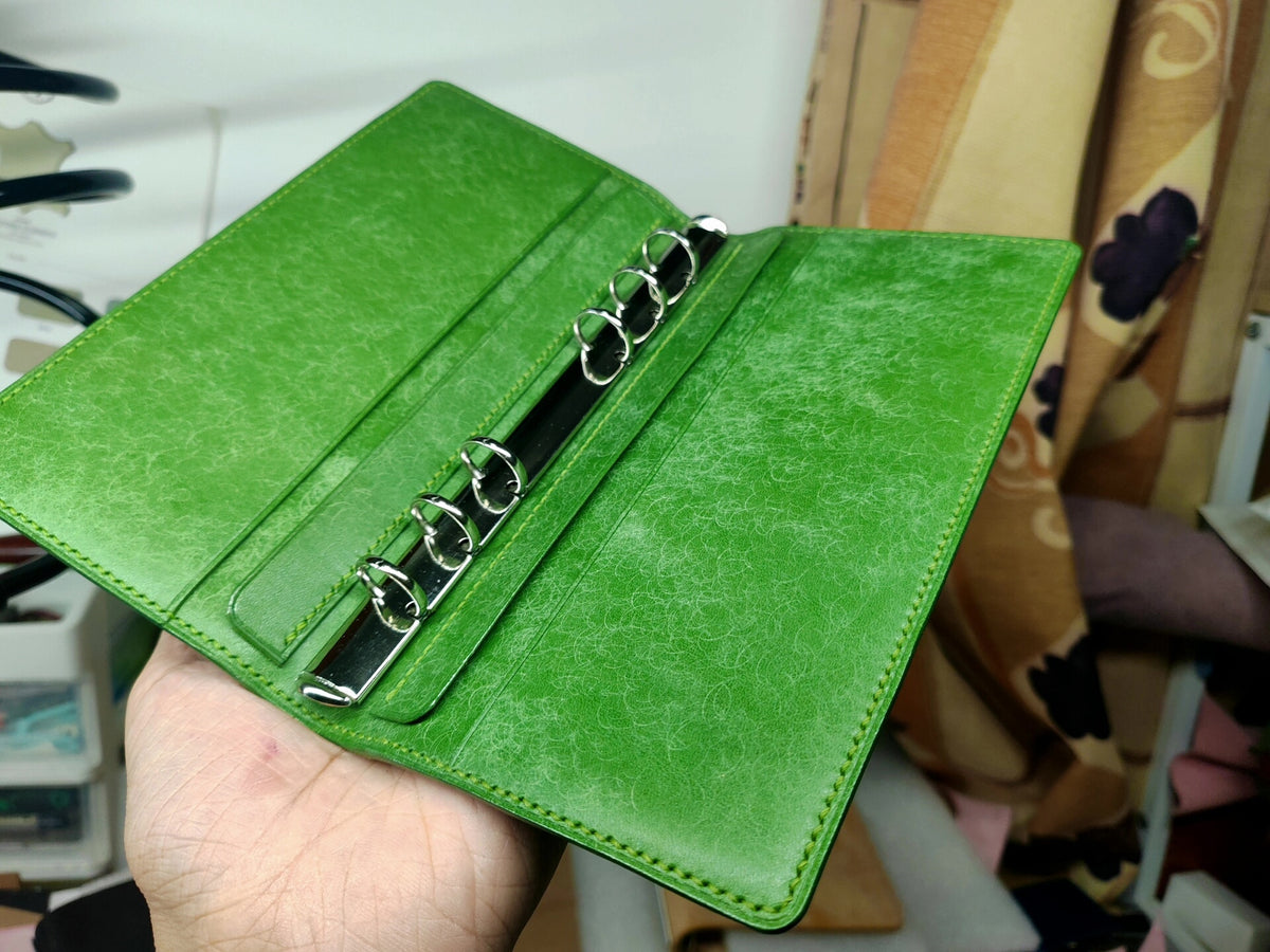 A6 Schlanker Ringbuch-Einband Apfelgrün