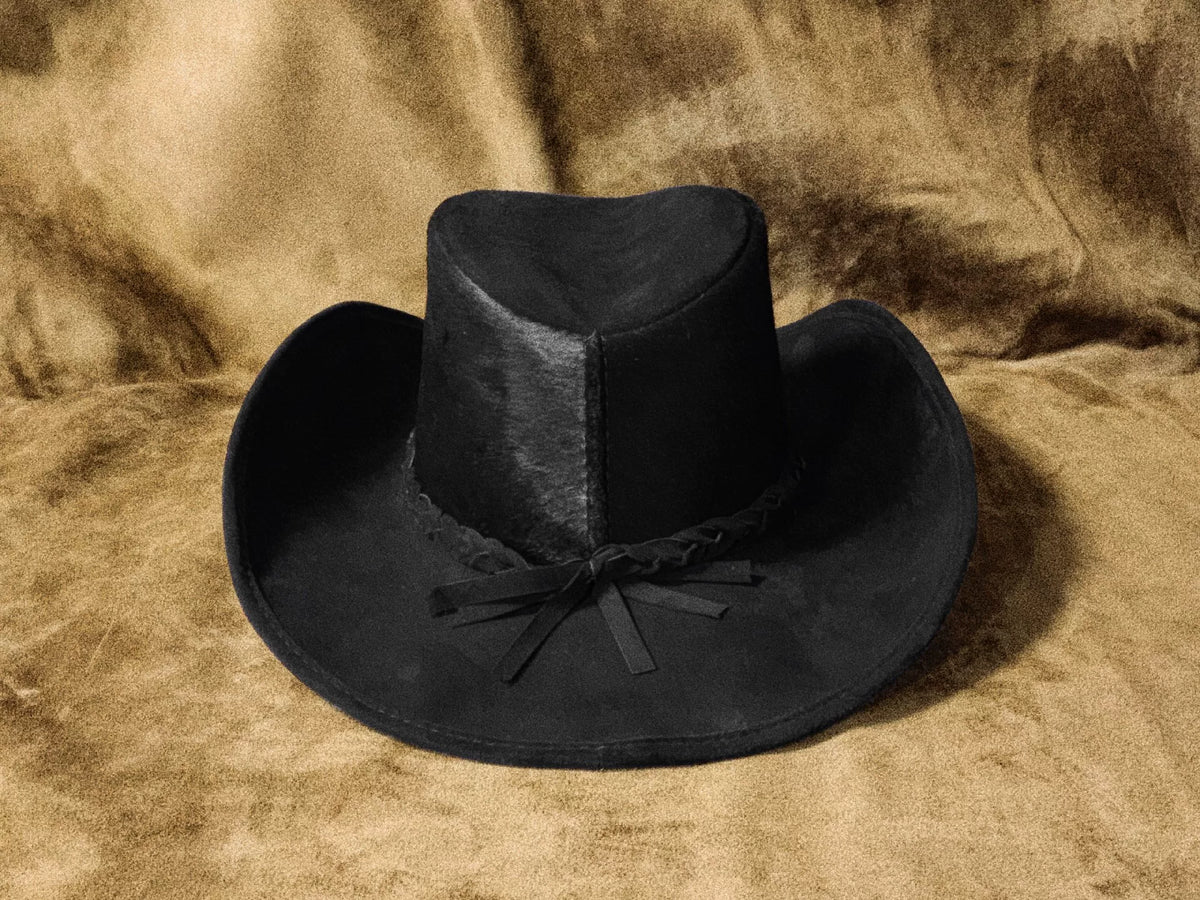 Cappello Cowboy in Pelle Artigianale Nero