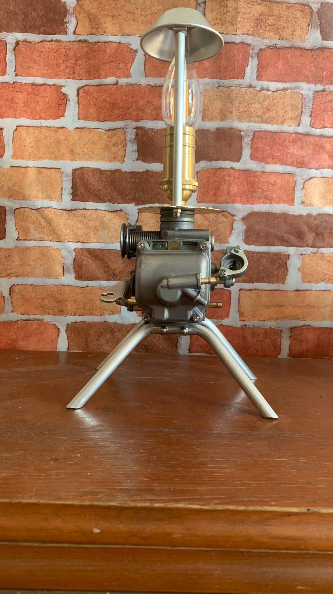 Steampunk Carburator Bureaulamp 34 cm