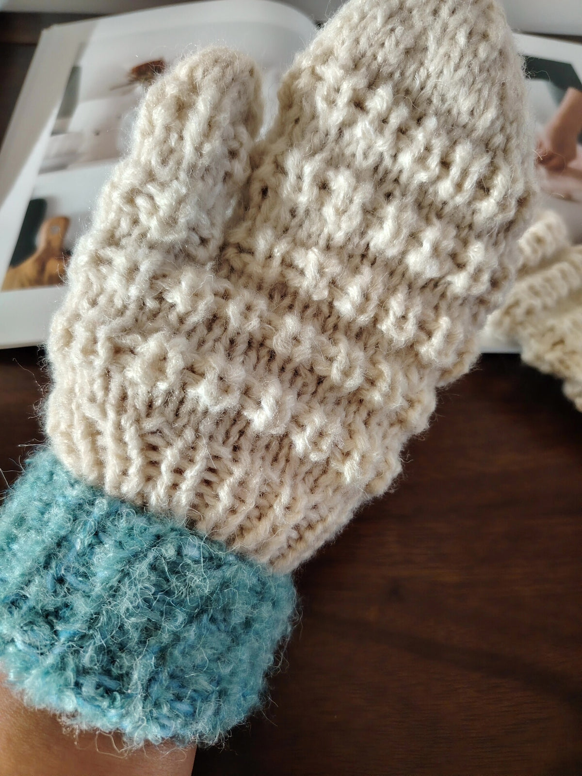Handgebreide Handschoenen van Wol, Kasjmir en Mohair