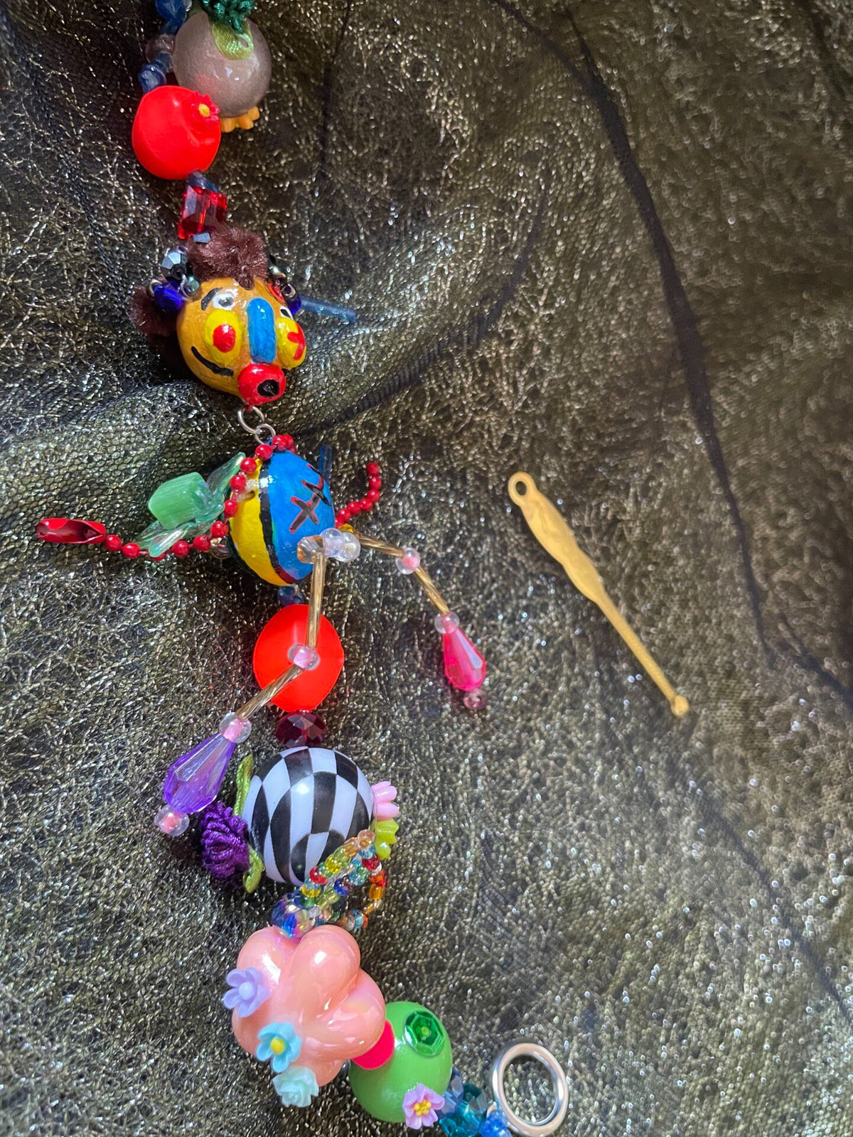 Handmade Clay Bracelet with Ear Pick