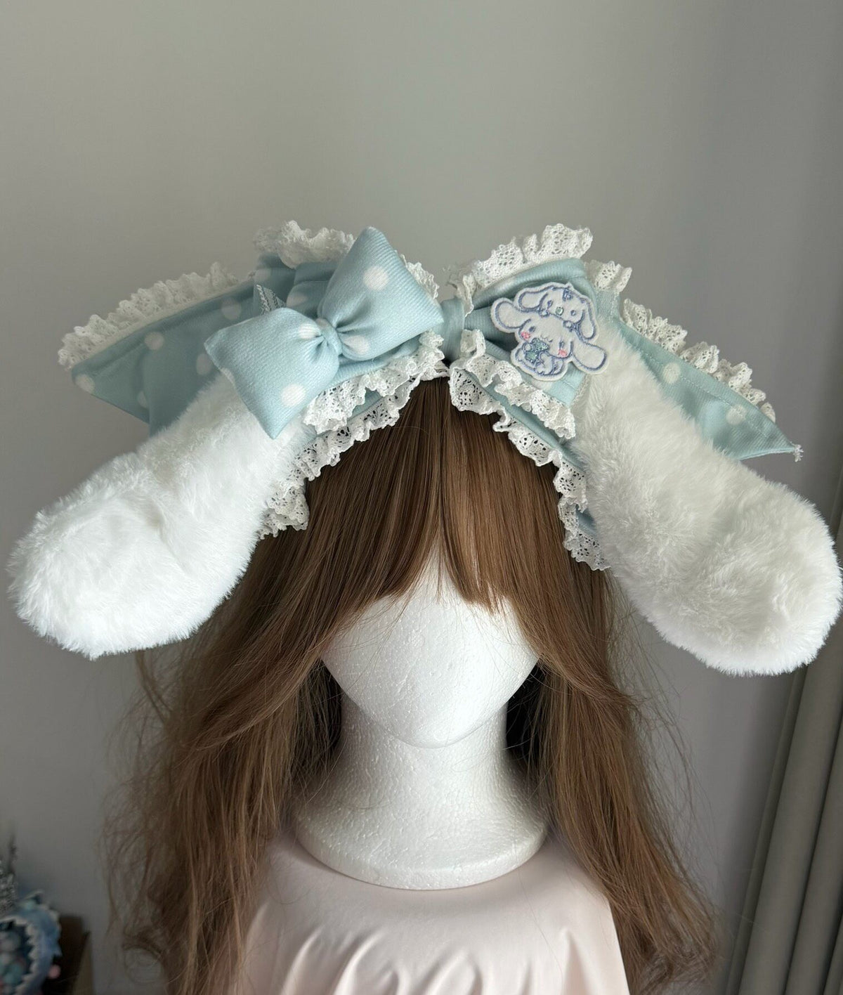 Arco Lolita Cinnamoroll com Orelhas de Cachorro Removíveis