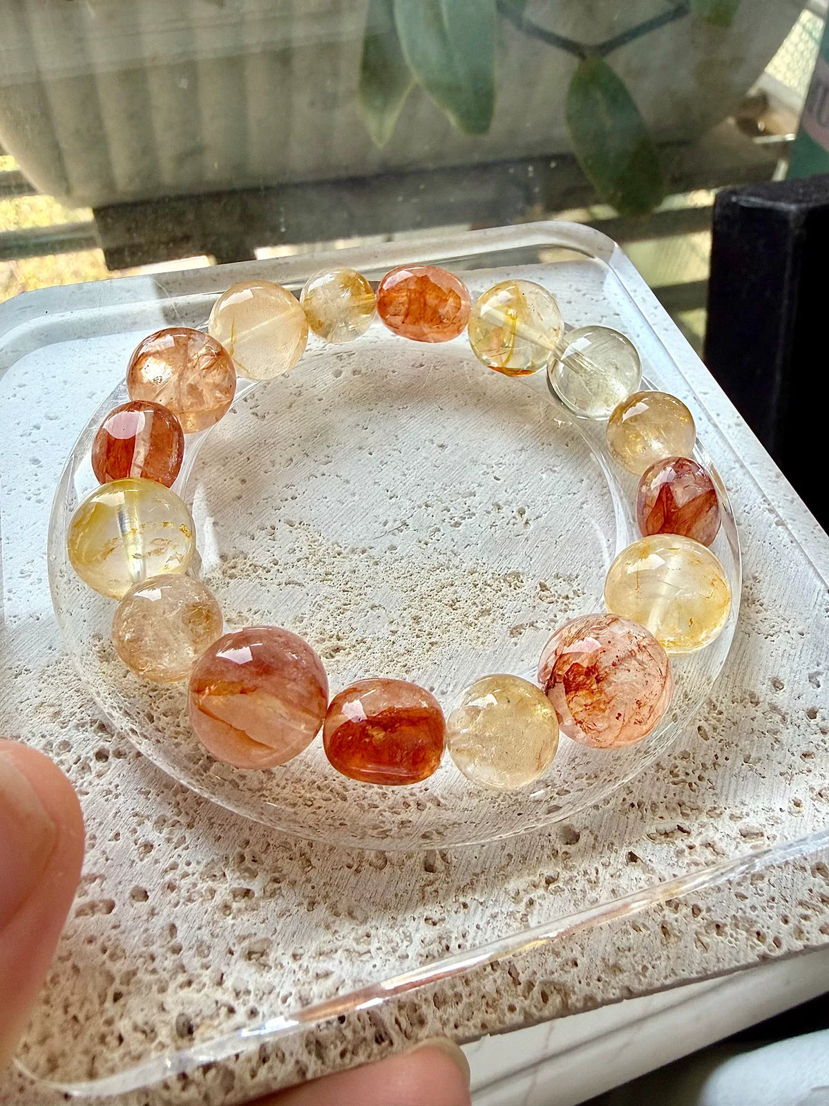 Bracciale a perline multipietra giallo