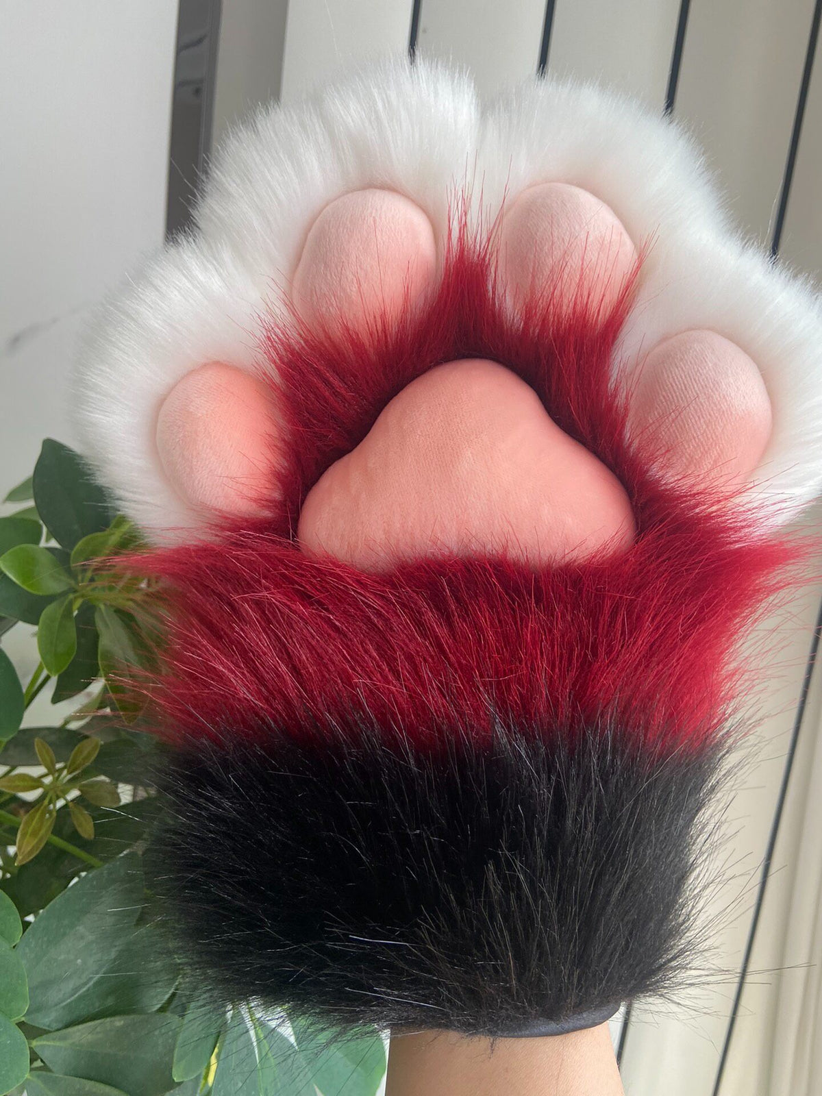Plush Animal Paw Gloves Tri-Color