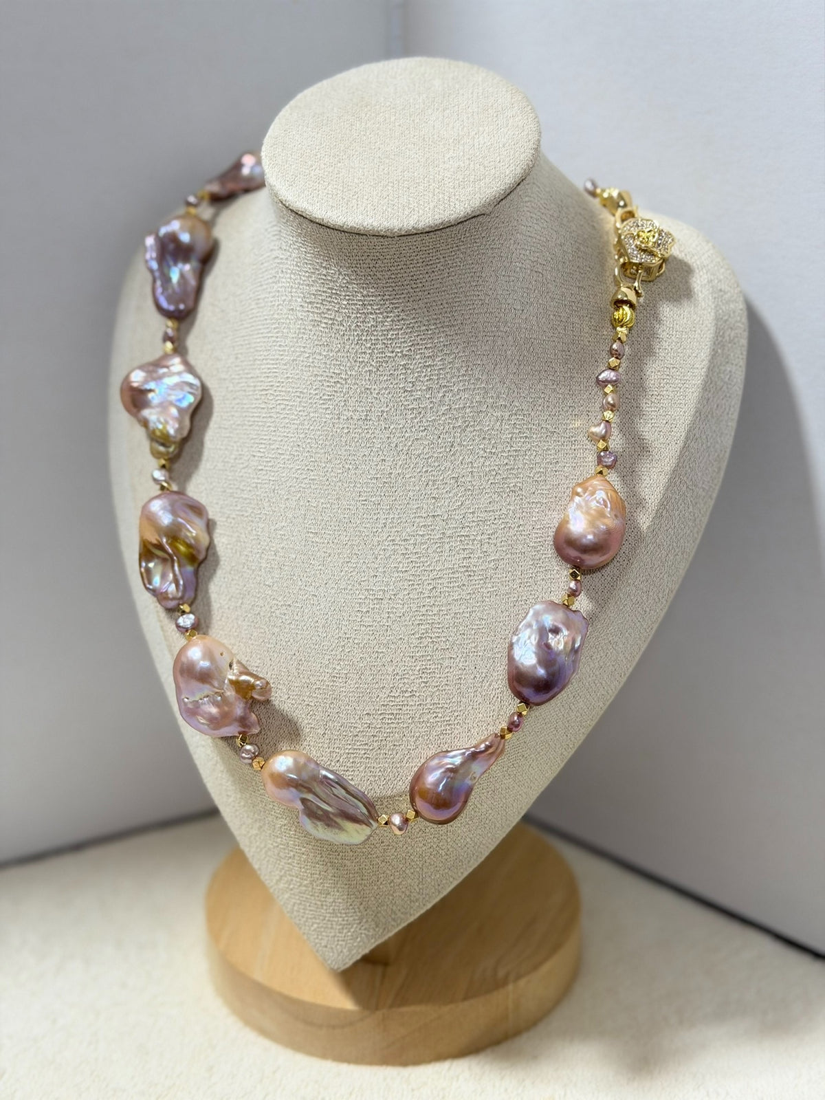 Metallic Purple Baroque Pearl Necklace