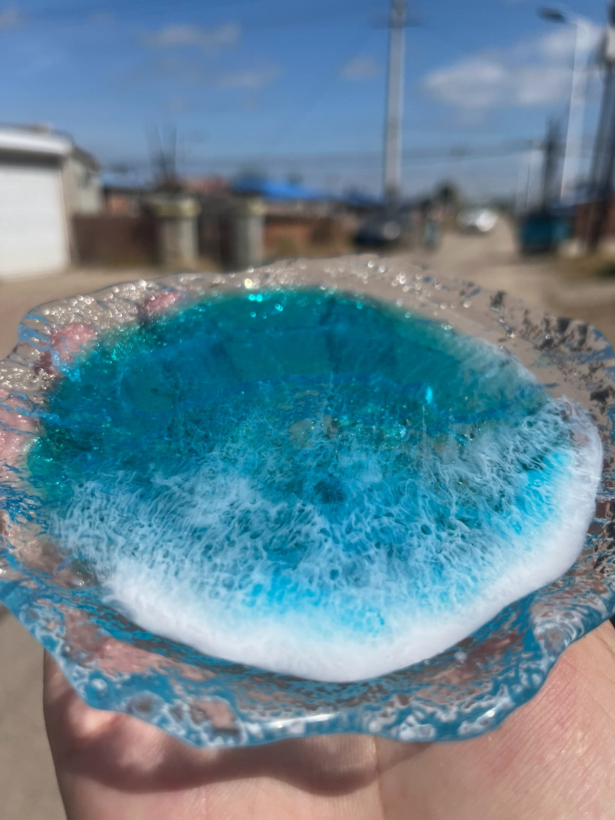 Ocean Wave Resin Coaster Set