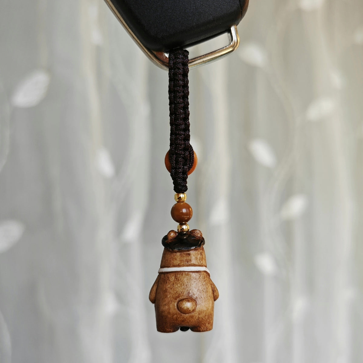 Carved Bear Backpack Keychain Bag Charm