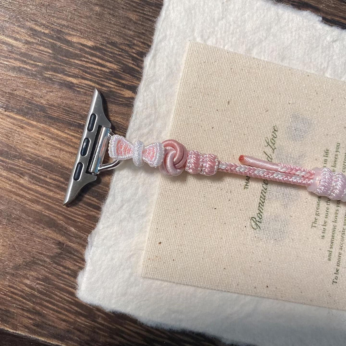 Handgewebtes geflochtenes Armband Pastellrosa