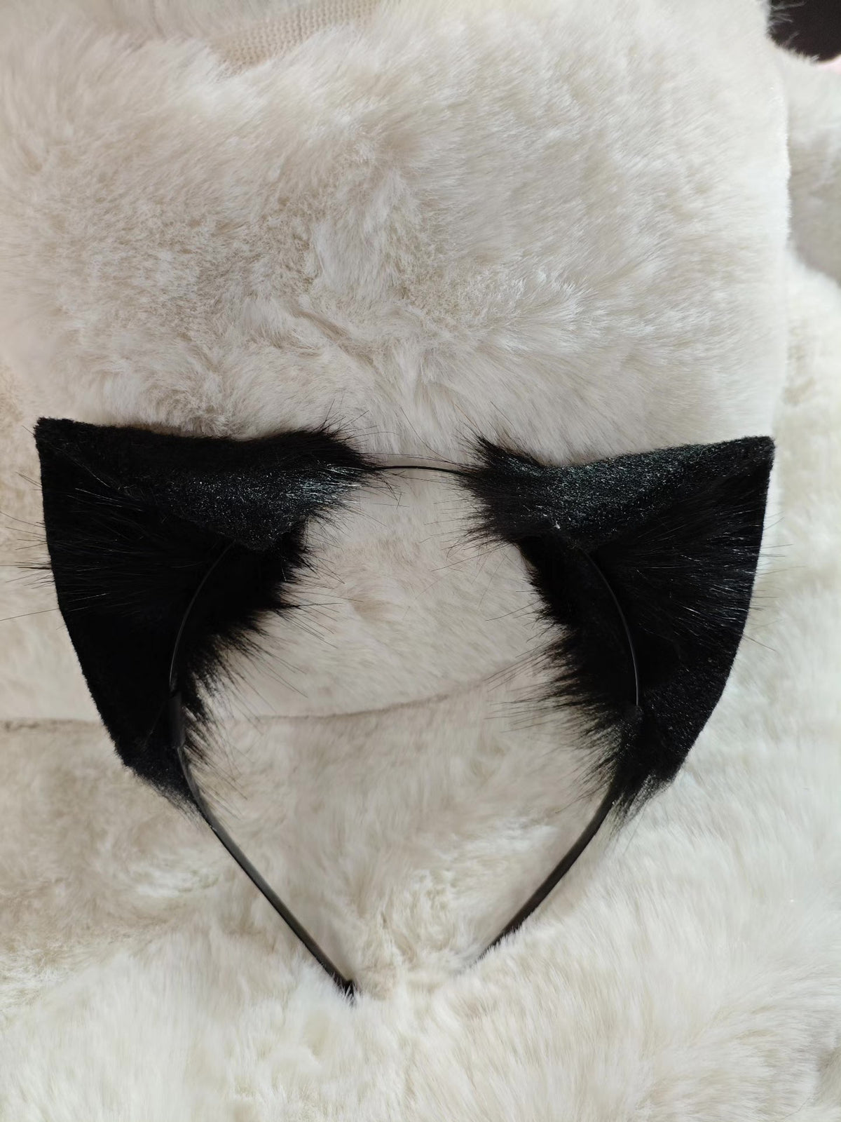 Black Cat Ears Headband Faux Fur