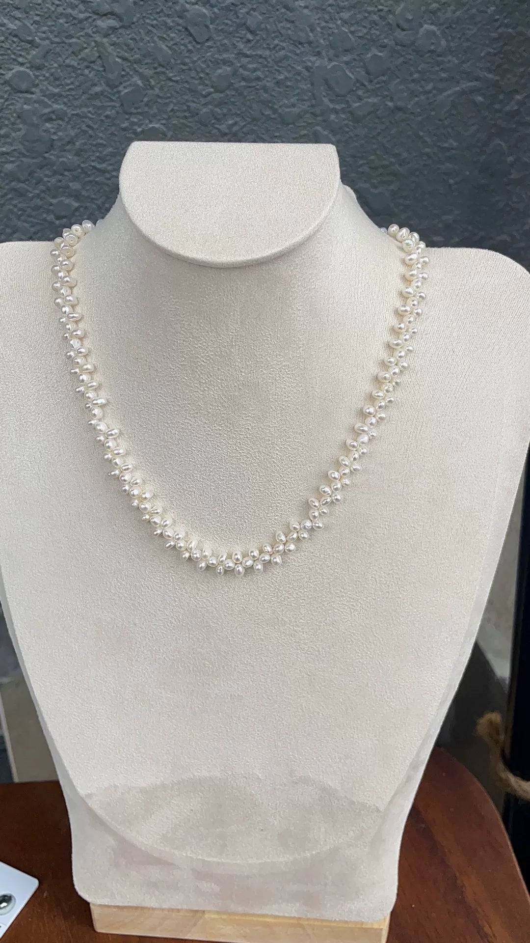 Handmade Double Strand Keshi Pearl Necklace