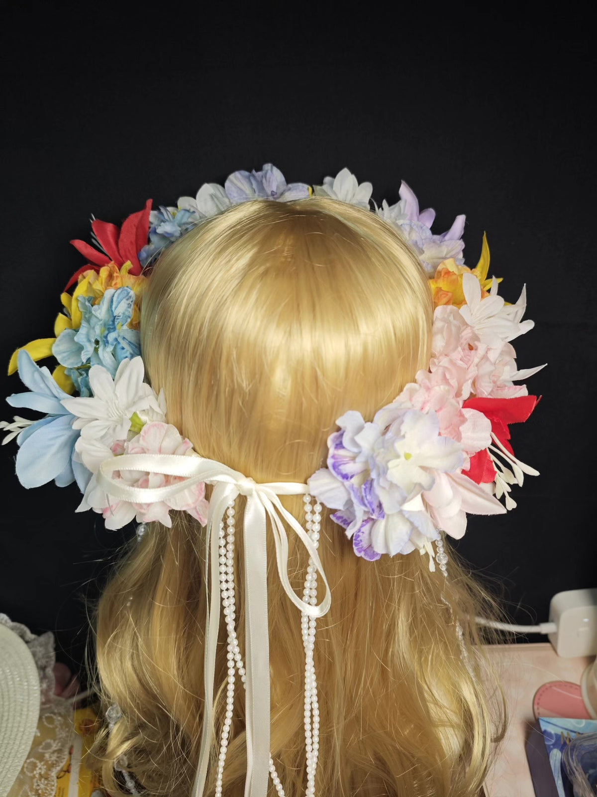Handmade Lily Flower Wreath Headpiece