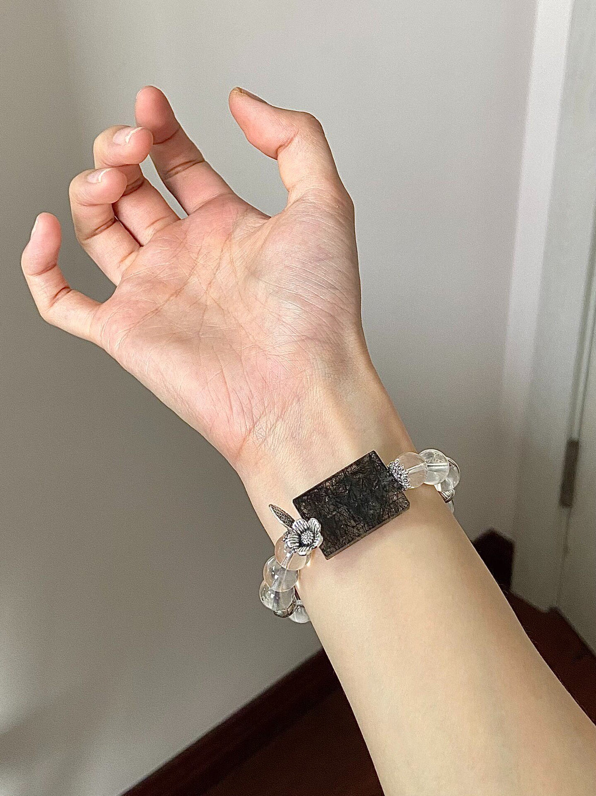 White Phantom Quartz Bracelet 10mm Beads
