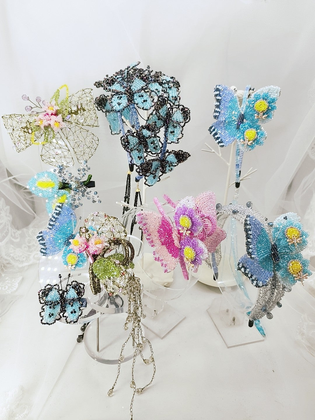Butterfly Hair Clip Crystal Copper Wire