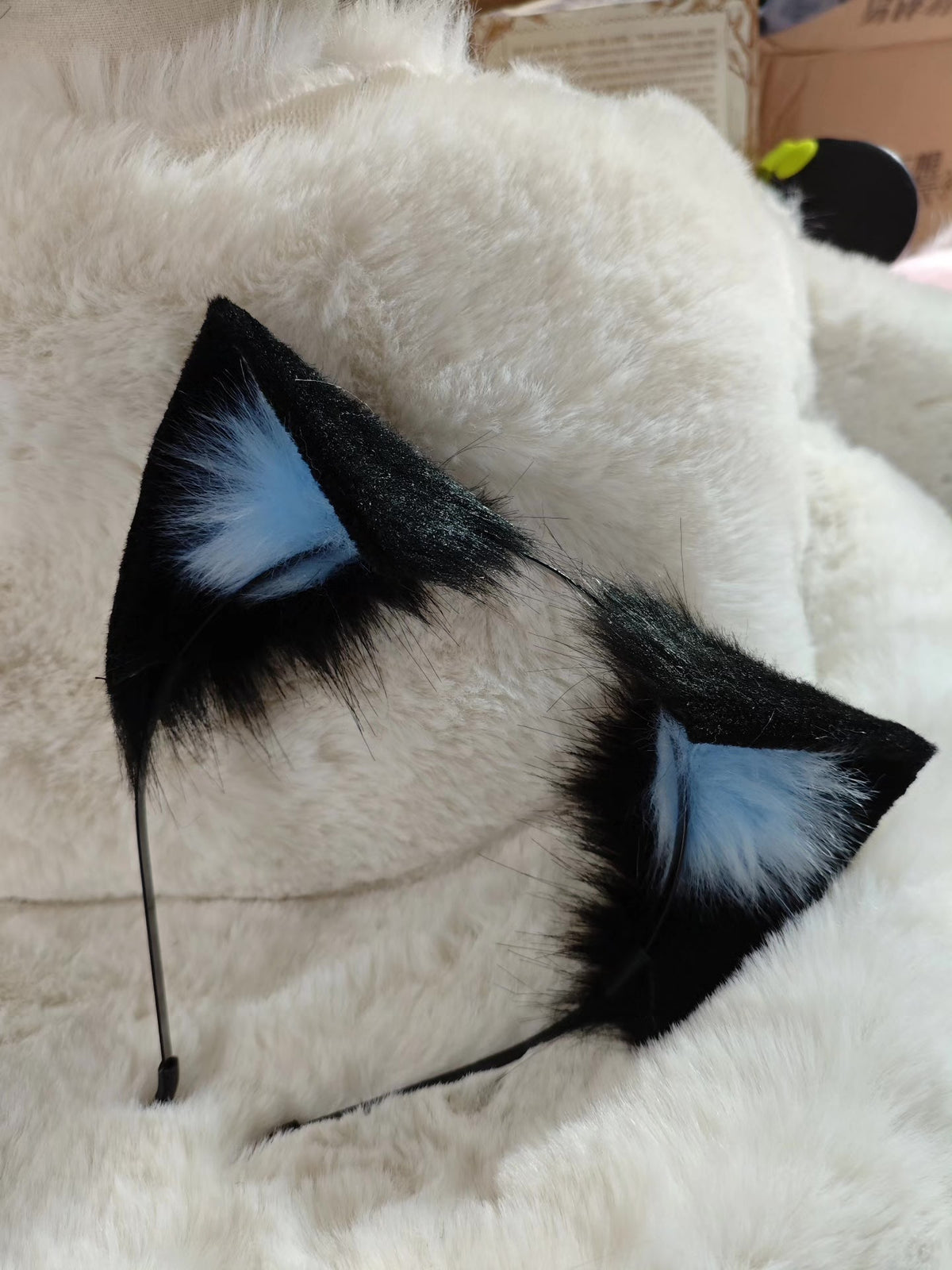 Black Blue Cat Ear Headband