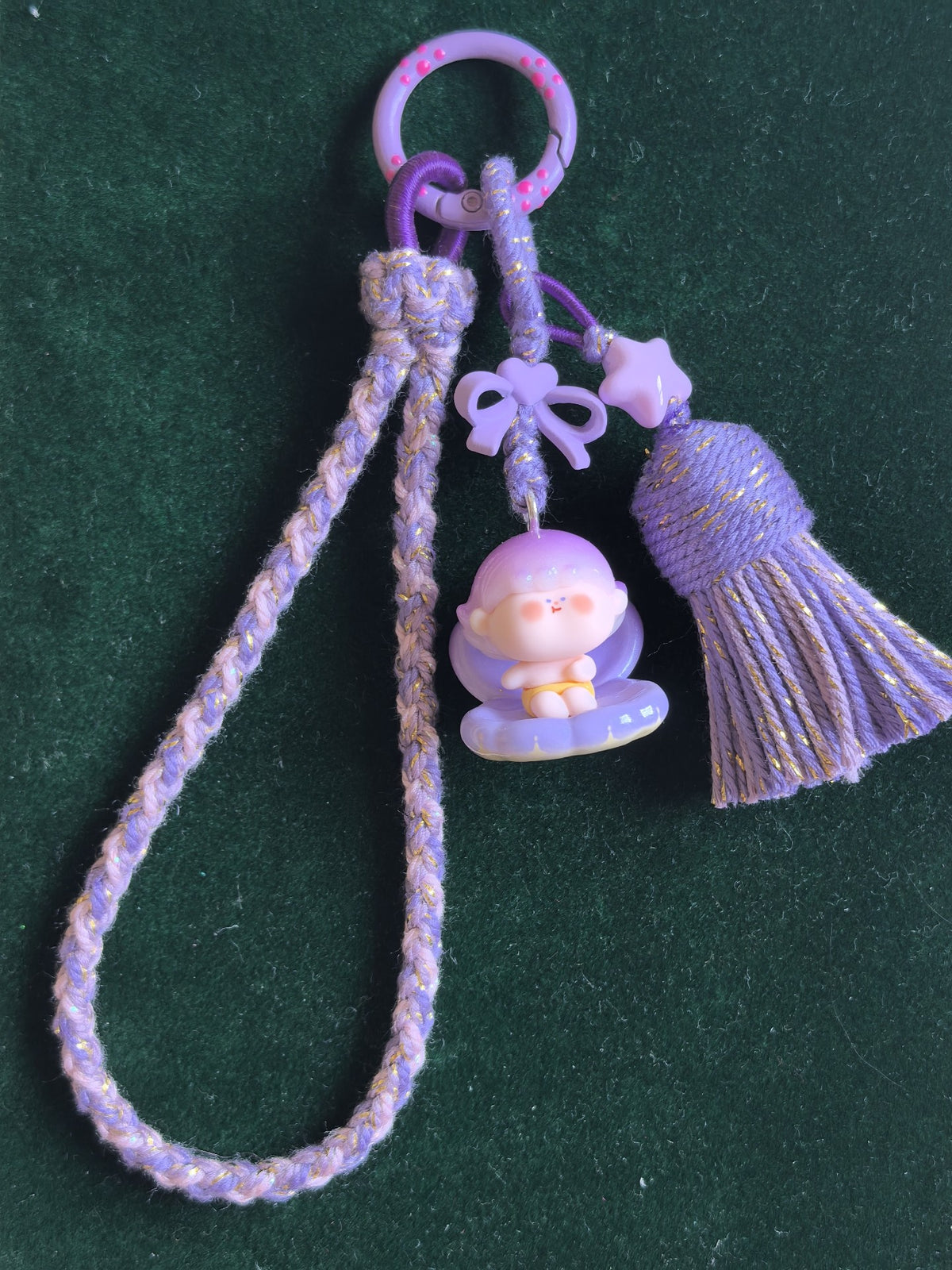 Purple Shell Character Braided Phone Strap