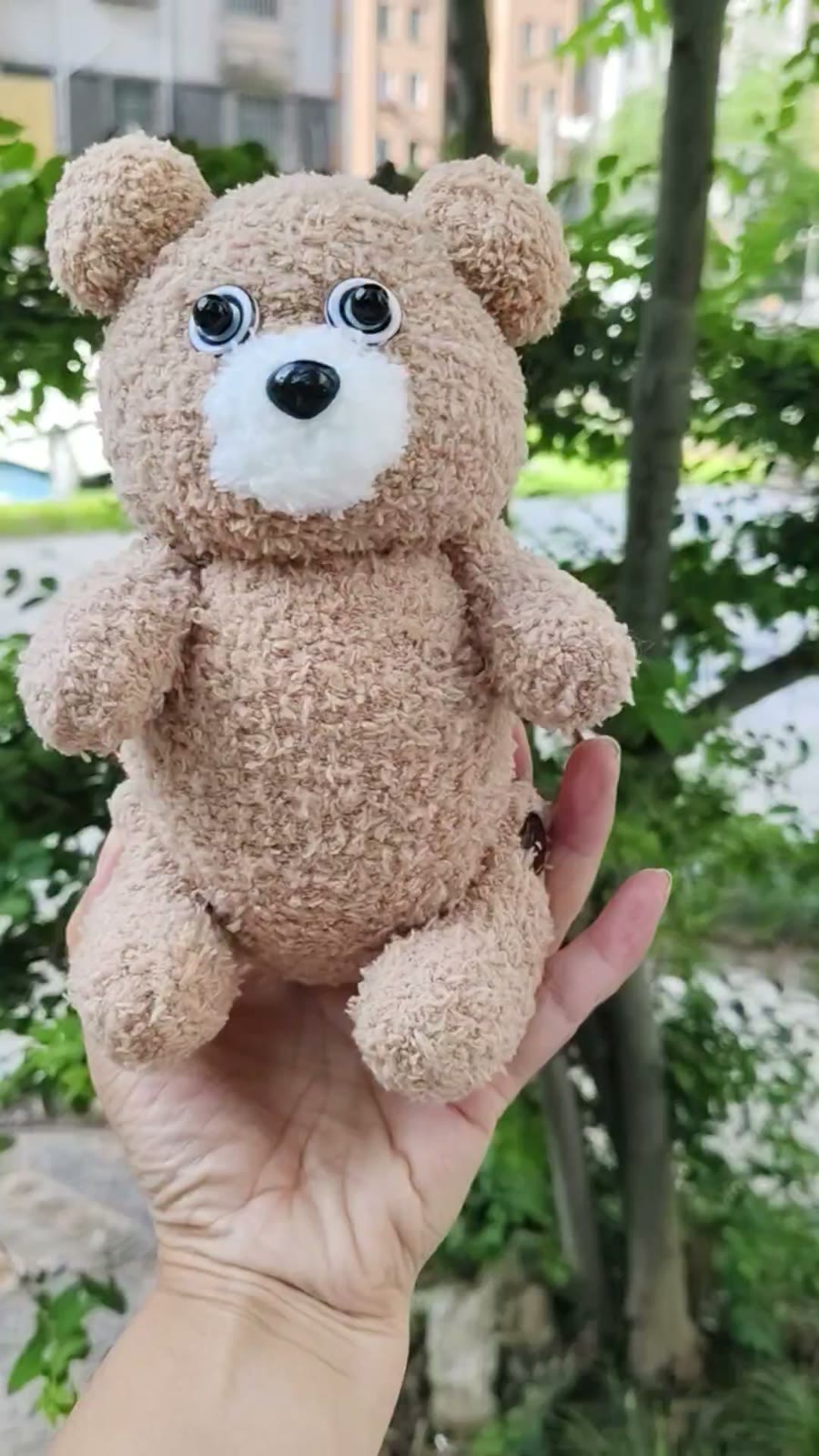 Urso de Pelúcia Feito à Mão Meia Khaki