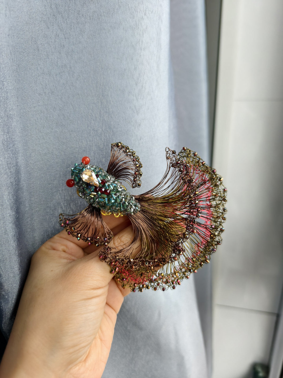 Beaded Koi Fish Side Clip Hair Accessory