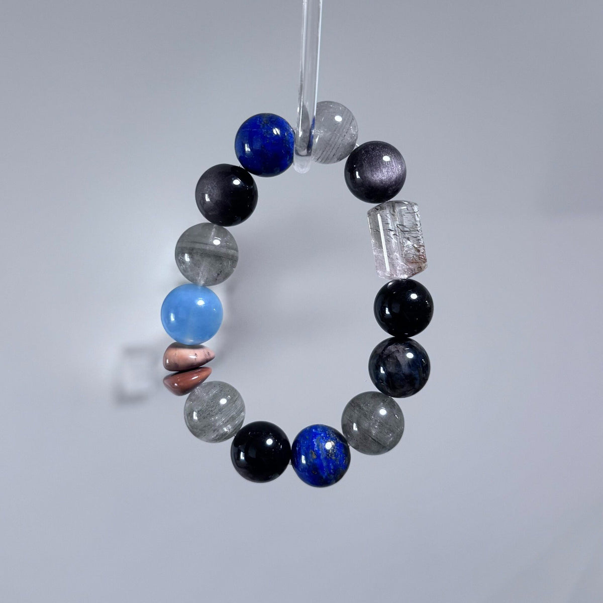 Natural Stone Crystal Beaded Bracelet 14mm