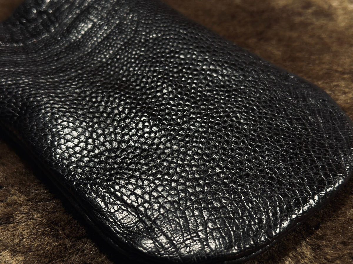 Ostrich Leather Drawstring Pouch