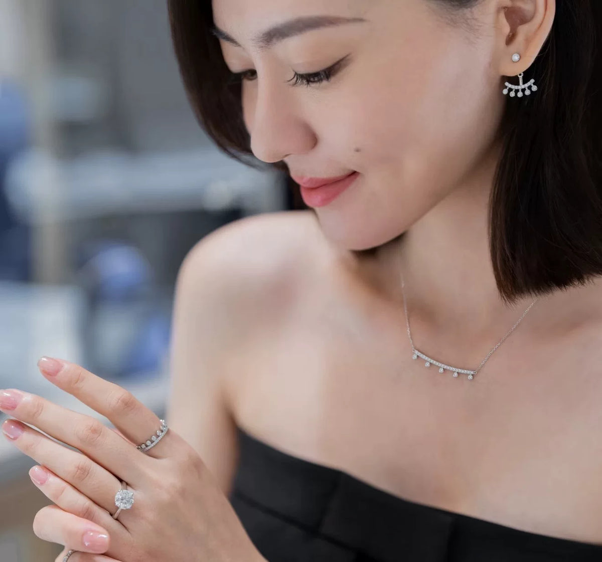 S925 Silver Smile Bar Necklace