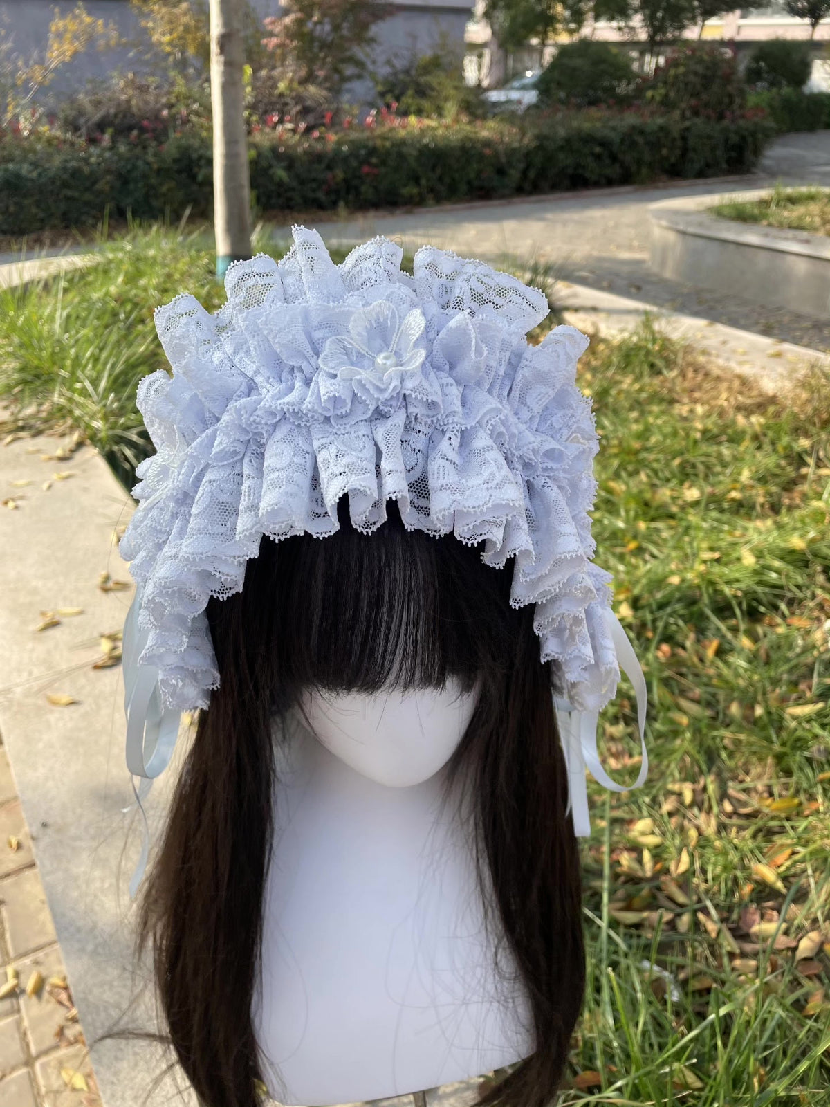 Bleek Blauw Violet Lolita Kanten Haarband