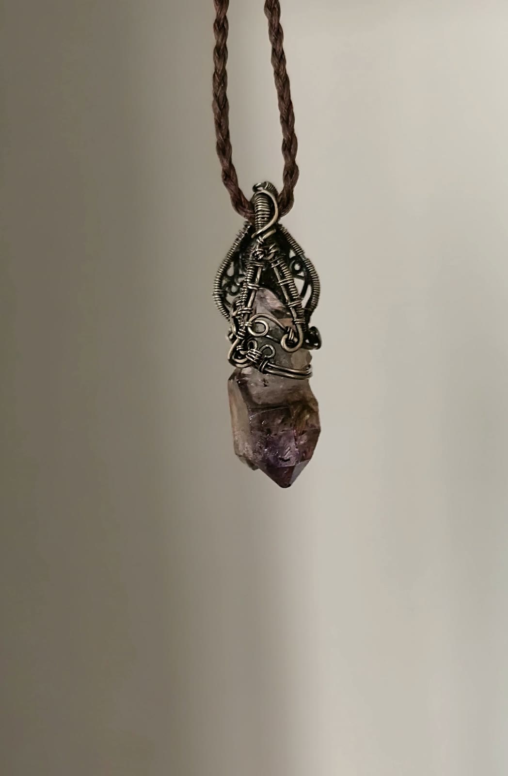 Super Seven Amethyst Pendant Wire Wrapped