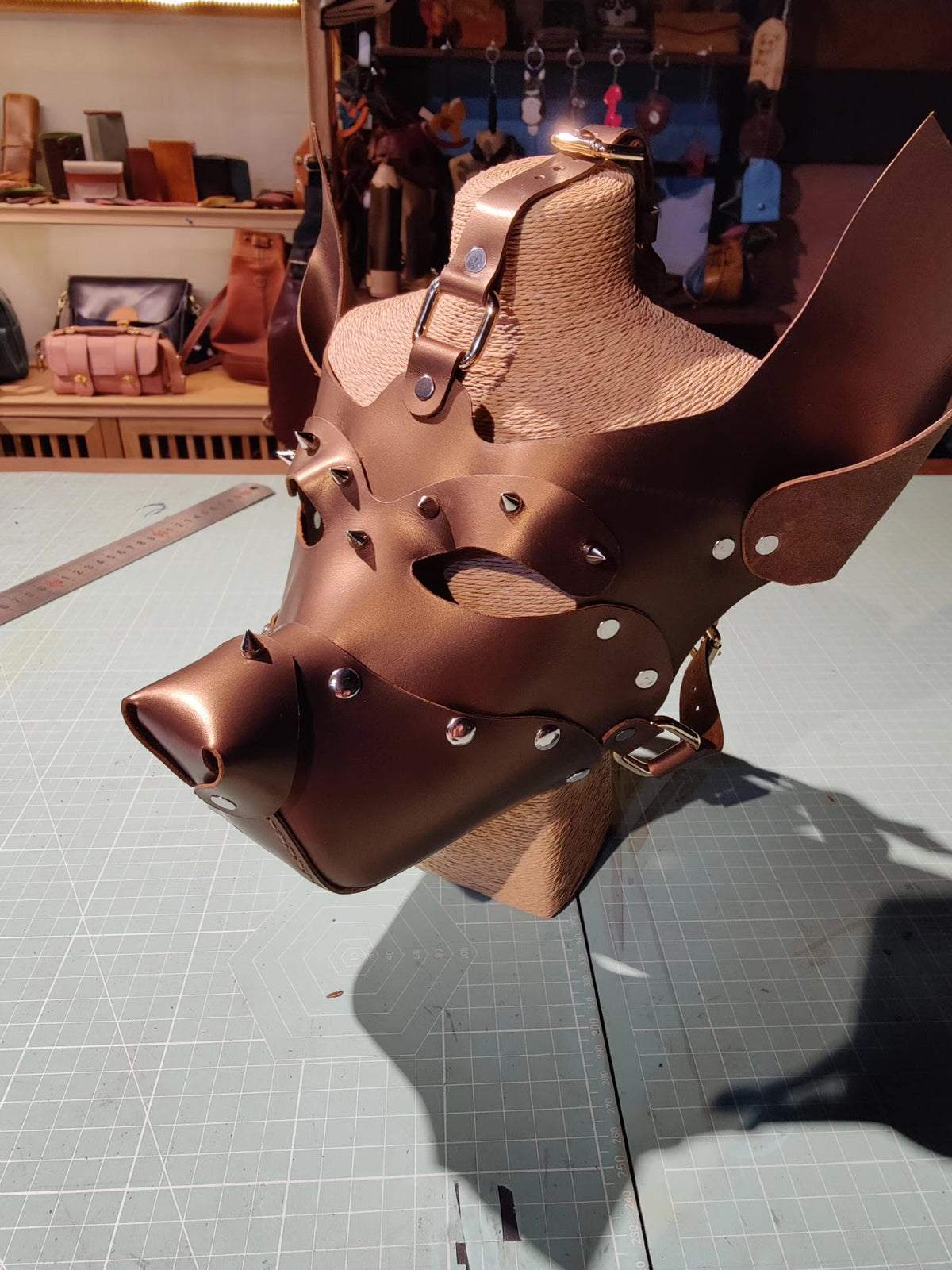 Handcrafted Leather Dog Mask
