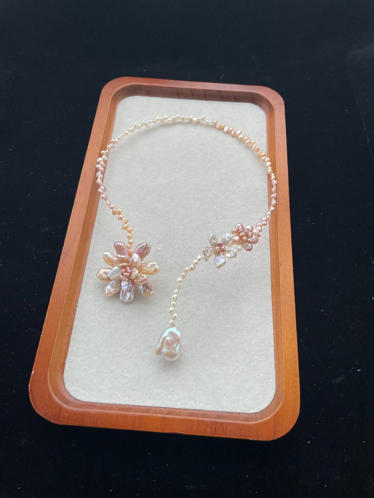 Baroque Pearl Floral Choker Necklace