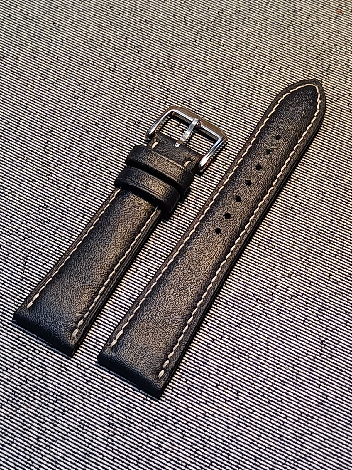 Handmade Dark Blue Napa Leather Watch Strap
