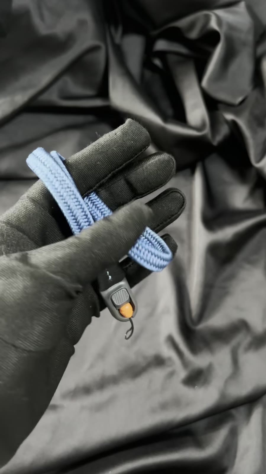 Silk Camera Wrist Strap Cyan Blue