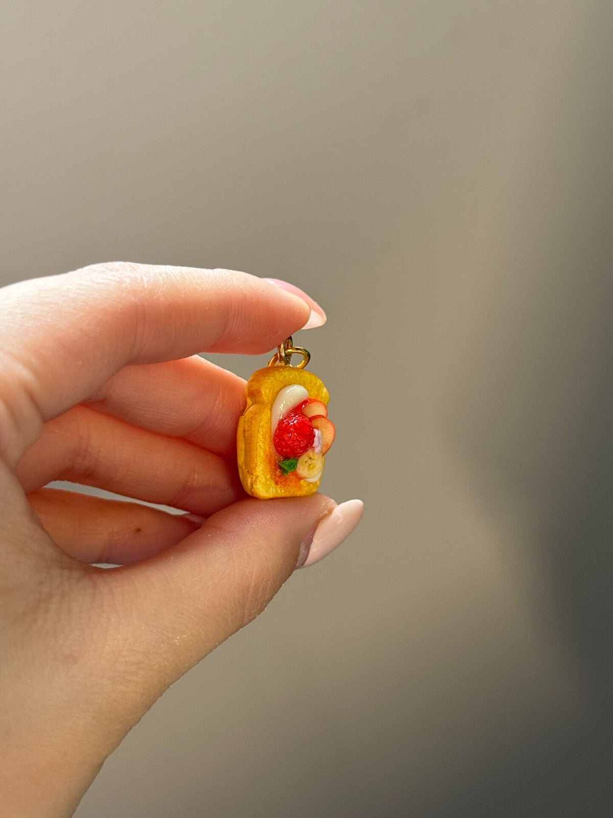 Miniature Clay Fruit Toast Charm