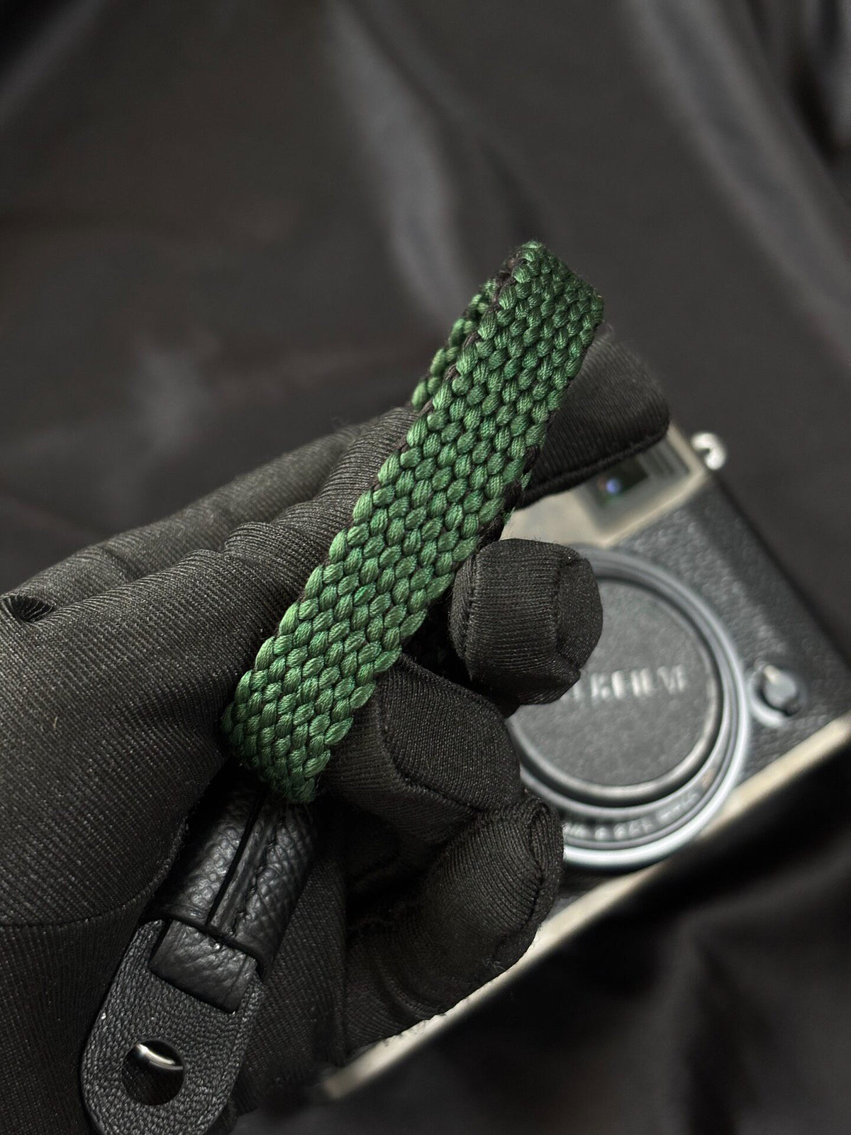 Green Silk Camera Wrist Strap for Mirrorless Cameras