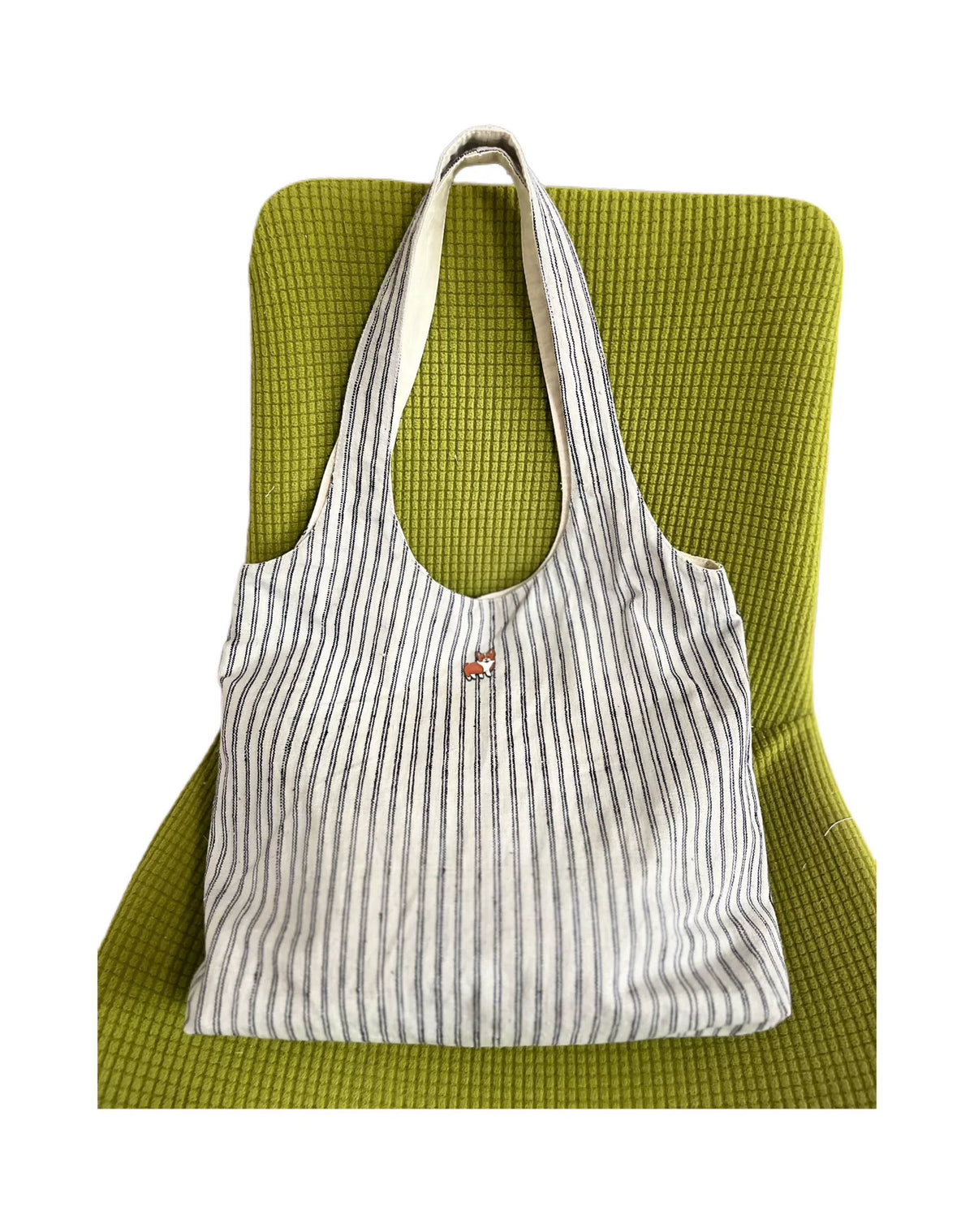 Blue Striped Handloom Cotton Vest Tote Bag