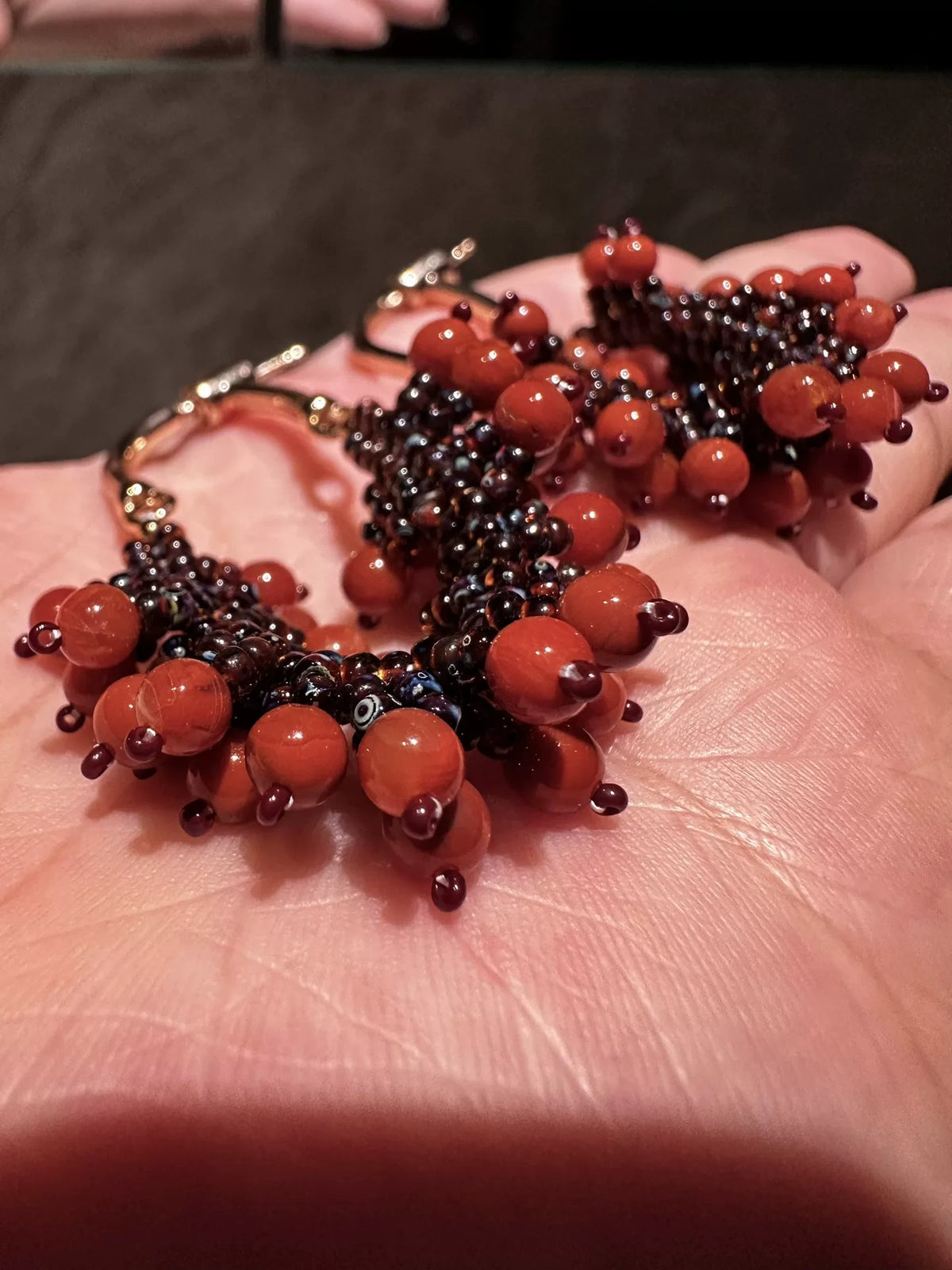 Natural Southern Red Agate Beaded Earrings